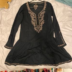 Black dress with embroidery